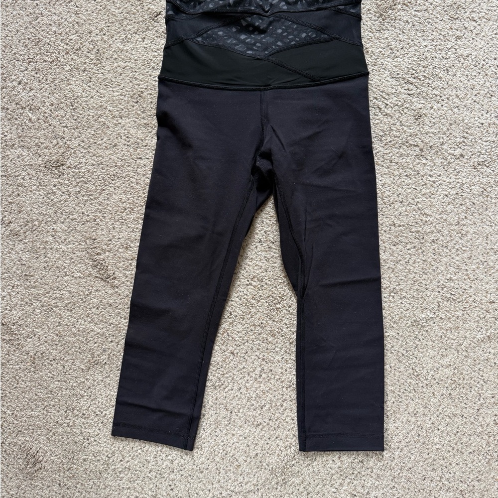 lululemon athletica Black Capri Leggings with High Waistband
